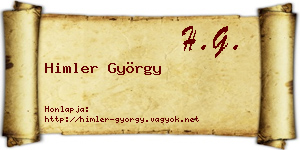 Himler György névjegykártya