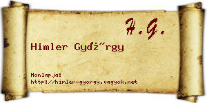 Himler György névjegykártya